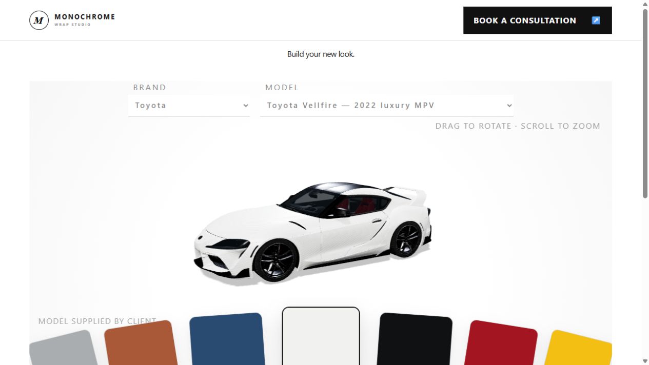 3D Car Wrap website preview